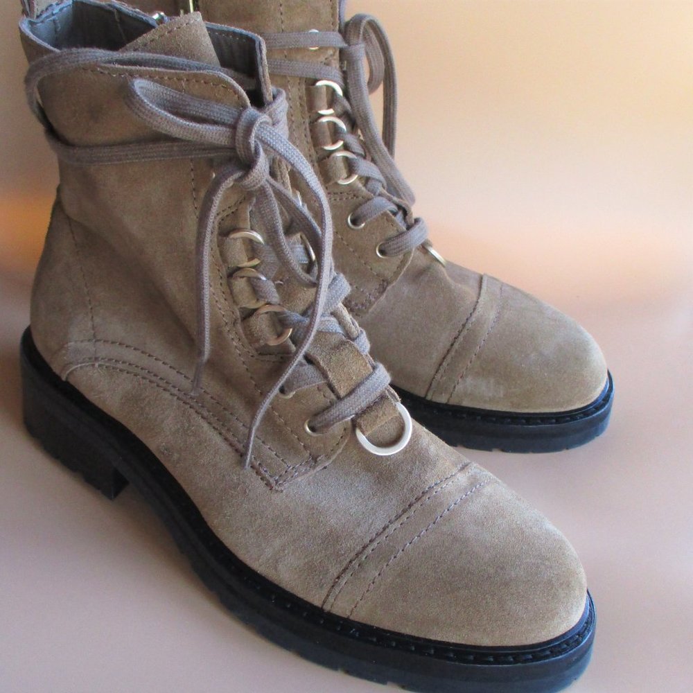 All Saints Lira Combat Boots Women's-Sand/Brown Suede-Size 37/6.5 - Picture 7 of 7